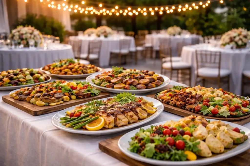 תפריט אירוע מאוזן בעיצוב מוקפד ובהגשה אלגנטית